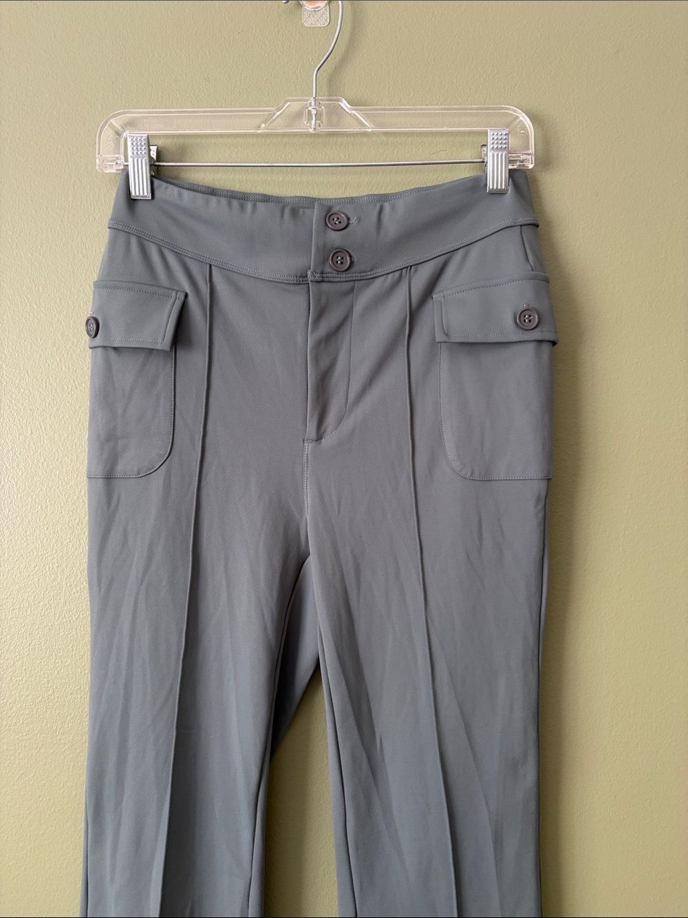 Halara High Waisted Side Flap Pocket Flare Cargo Pants Deep Aquamarine Sz M - Picture 4 of 6